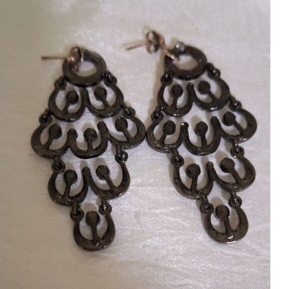 Women's Post Back Chandelier Pierced Earrings Whimsigoth Fairy Core Dangle Drop - Picture 6 of 8